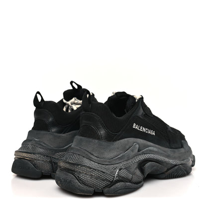 Balenciaga Fabric Mesh Clear Sole Womens Triple S Sneakers 38 Black 5 of 8