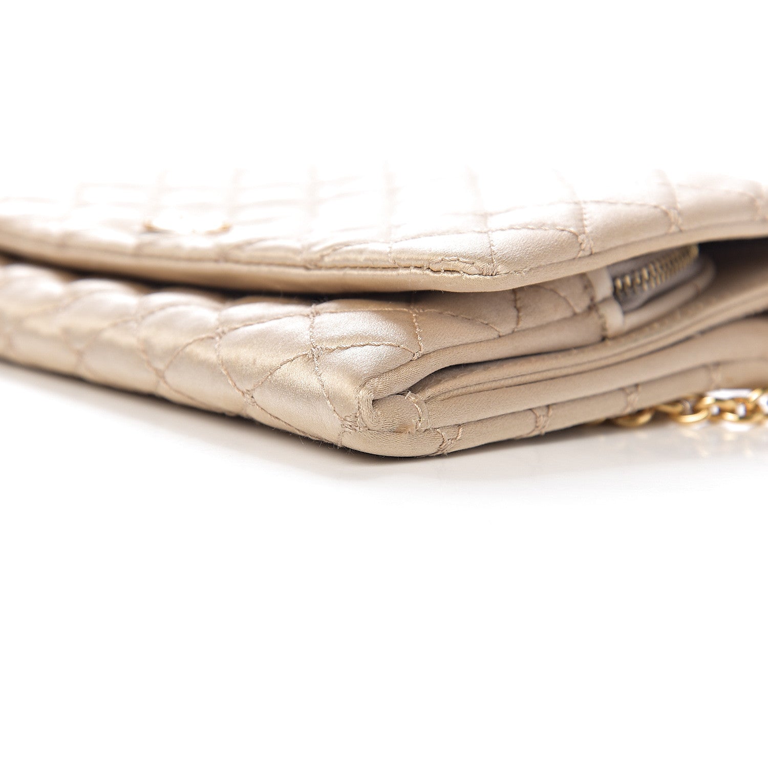 Dolce & Gabbana Satin Quilted Chain Clutch Light Gold 8 of 9