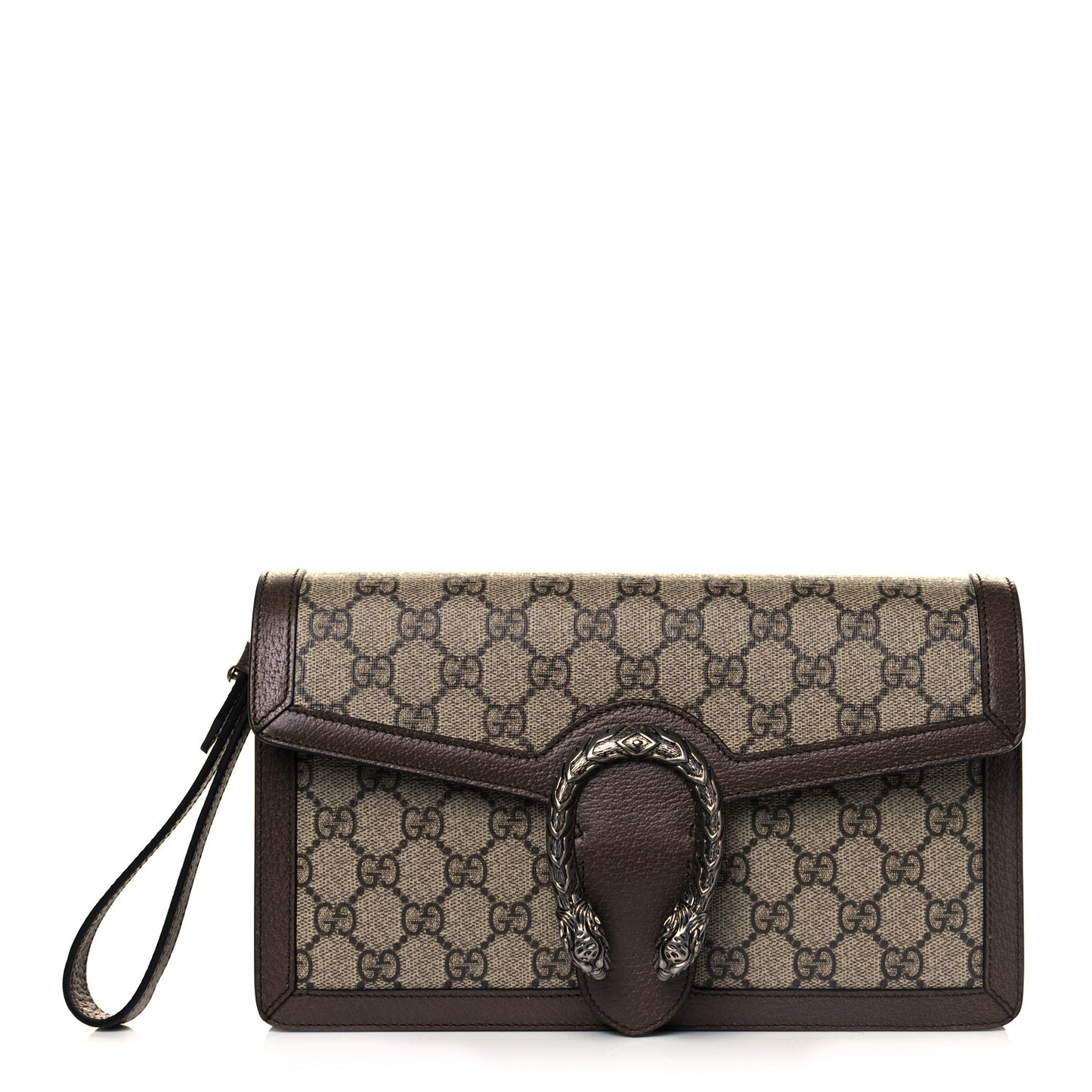 GG Supreme Monogram Dionysus Clutch Wristlet Beige New Acero