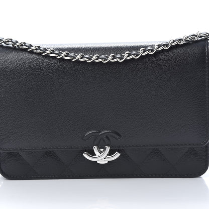Chanel Grained Calfskin Quilted CC Box Wallet On Chain WOC Black 9 of 13