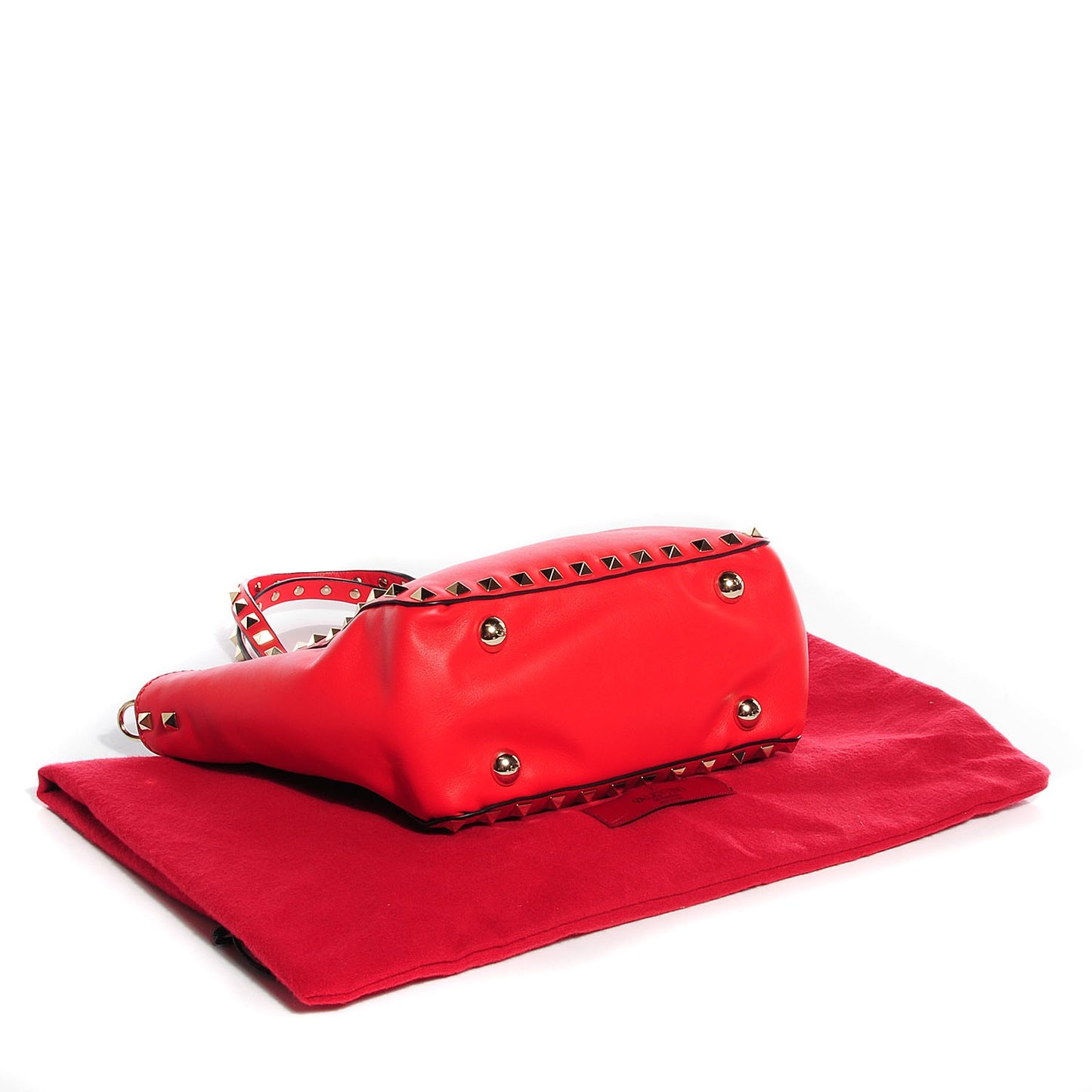 Vitello Mini Rockstud Tote Deep Orange