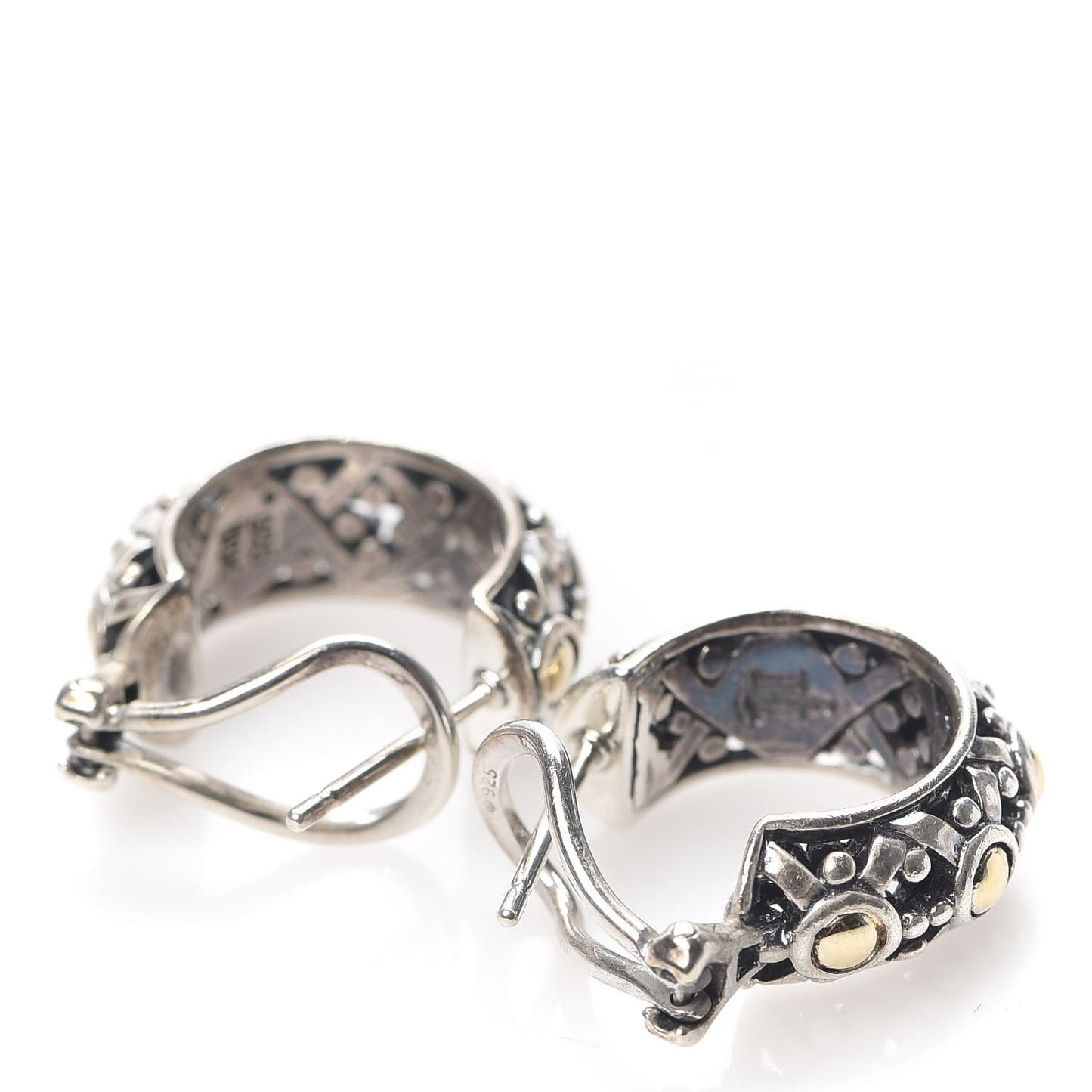 Sterling Silver 18K Yellow Gold Jaisalmer Dot Hoop Earrings