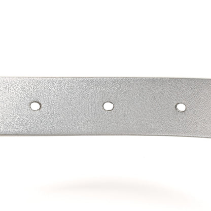 Christian Dior Metallic Calfskin Saddle Belt 70 28 Silver 5 of 5
