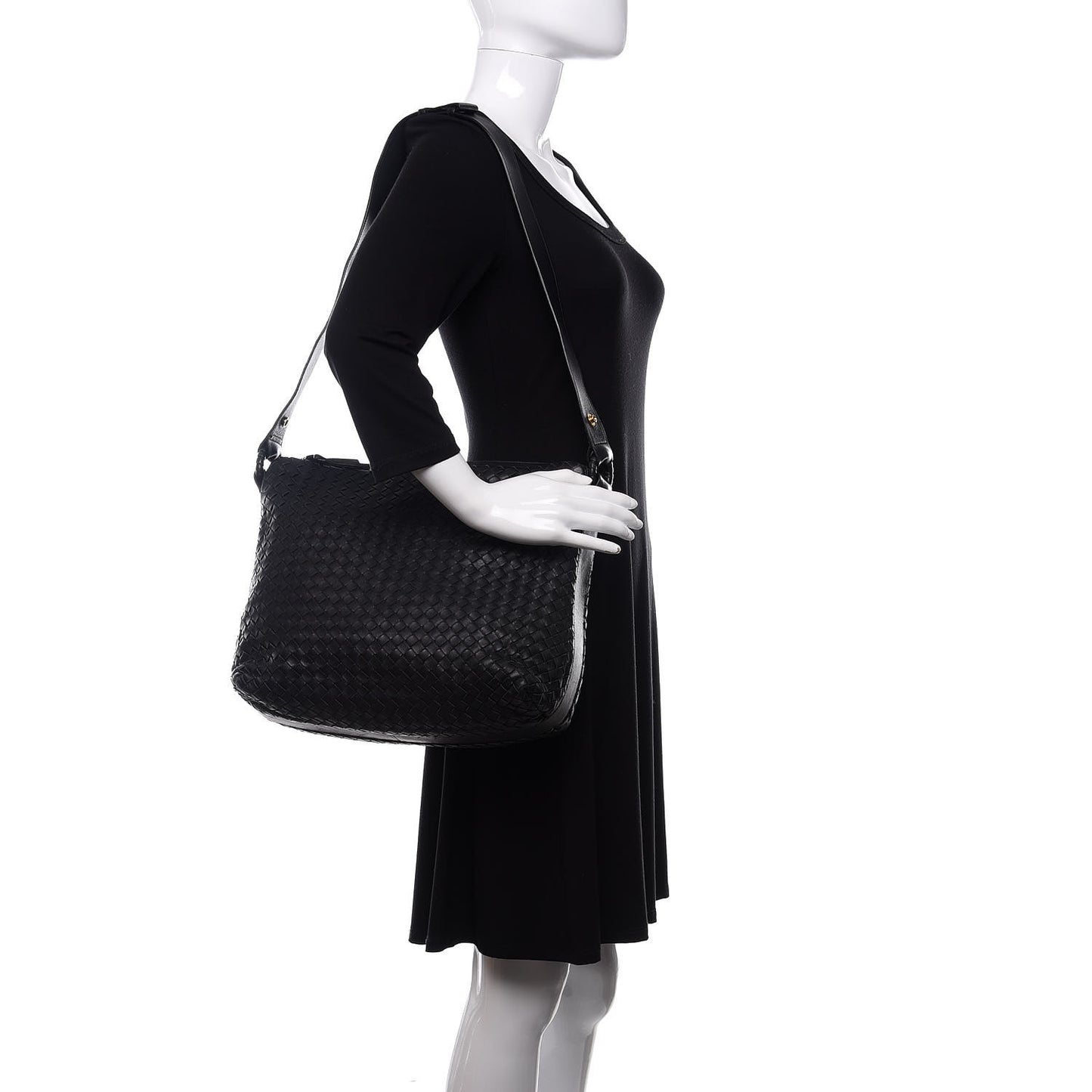 Nappa Intrecciato Hobo Black