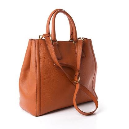 Prada Vitello Daino Tote Papaya 3 of 11
