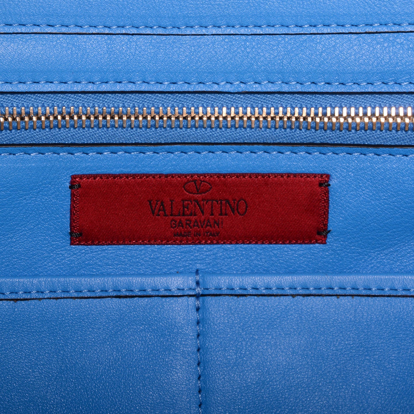 Vitello Medium Rockstud Tote Blue Fluo