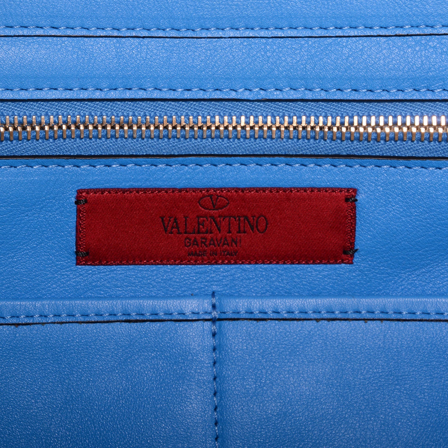 Valentino Garavani Vitello Medium Rockstud Tote Blue Fluo 7 of 8