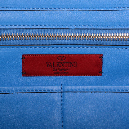 Valentino Garavani Vitello Medium Rockstud Tote Blue Fluo 7 of 8