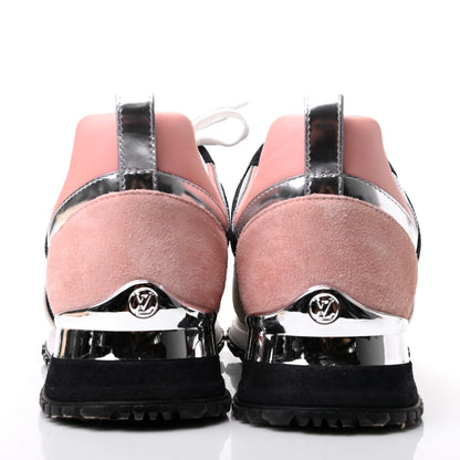 Louis Vuitton Suede Calfskin Run Away Sneakers 39 Blue Pink White 8 of 9