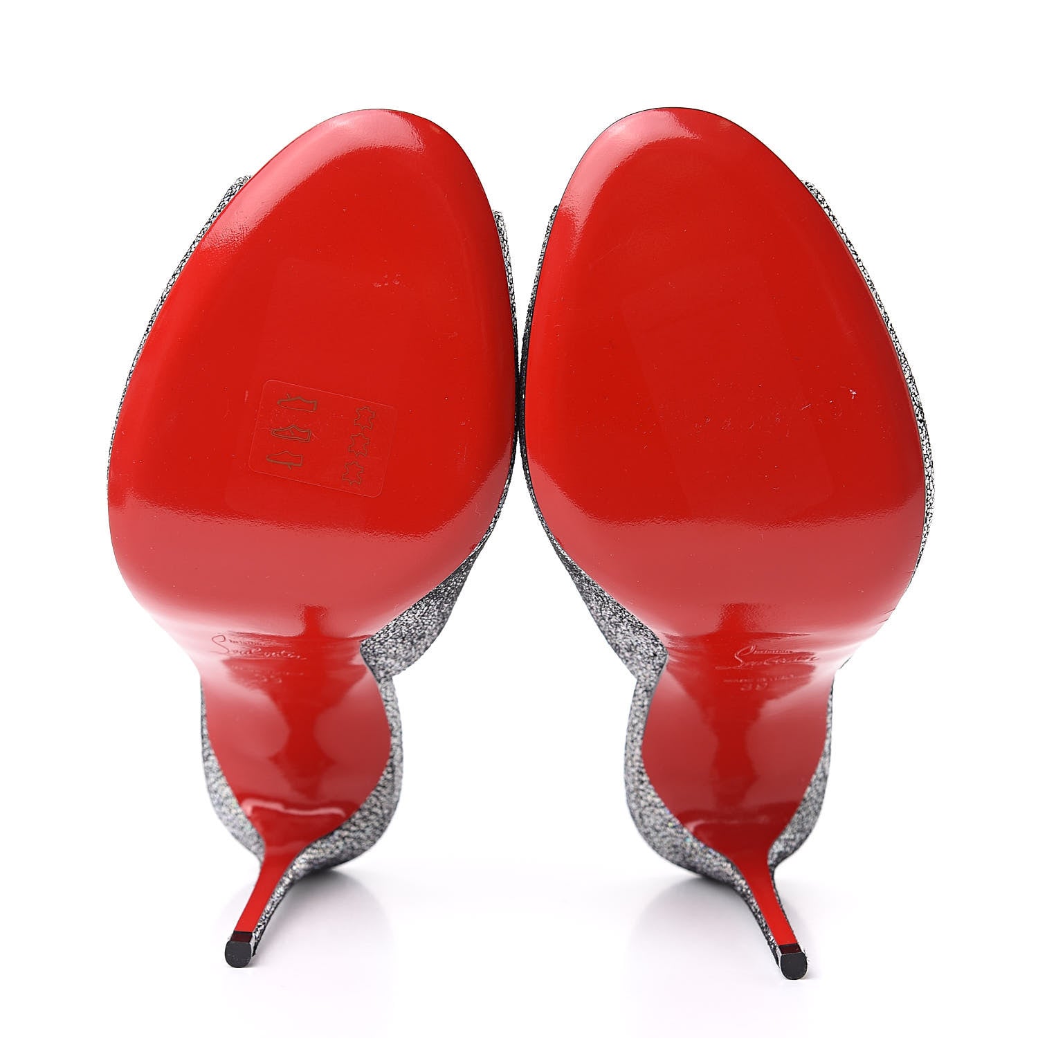 Christian Louboutin Nappa Mica PVC Glitter Predumule 100 Pumps 39 Silver 5 of 9
