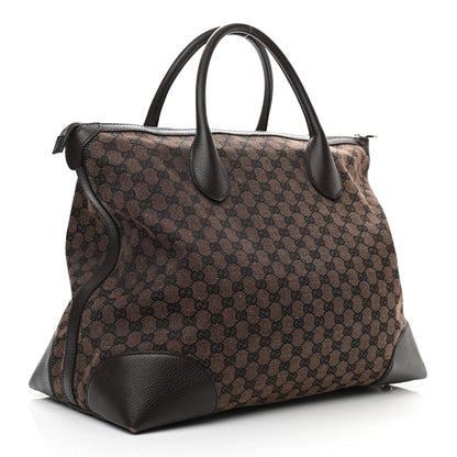 Gucci Denim Monogram Large Tote Dark Brown 3 of 16