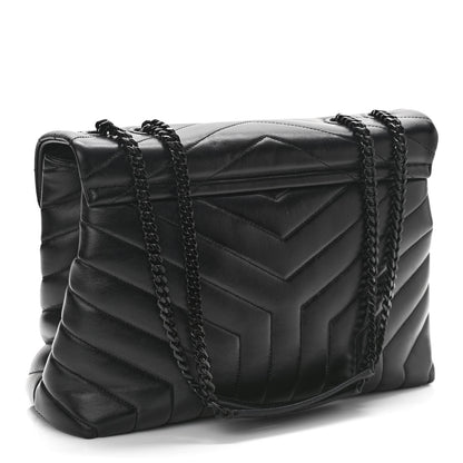 Saint Laurent Calfskin Y Quilted Monogram Medium Loulou Chain Satchel Black 3 of 10