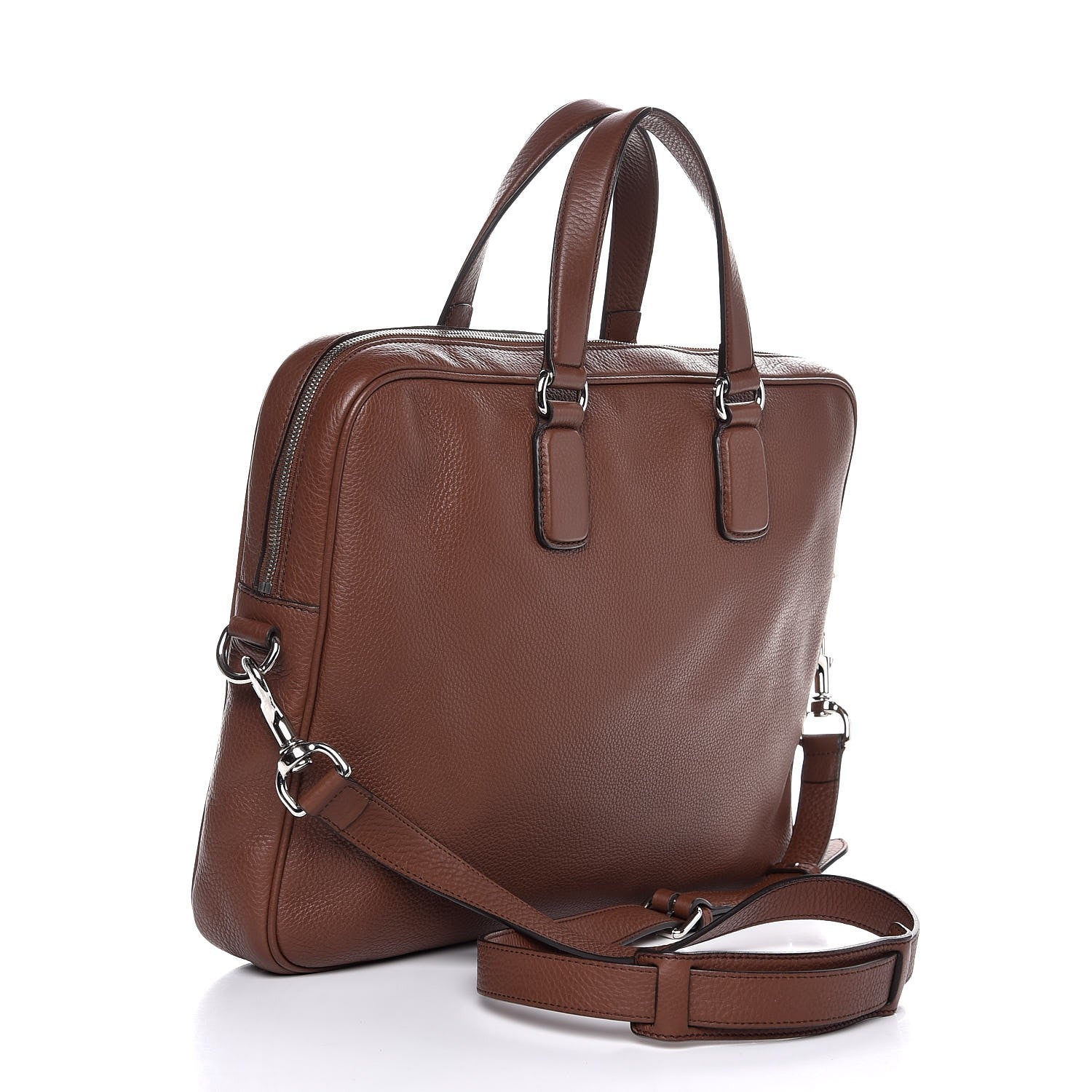Gucci Pebbled Calfskin Large Soho Briefcase Brown 4 of 8