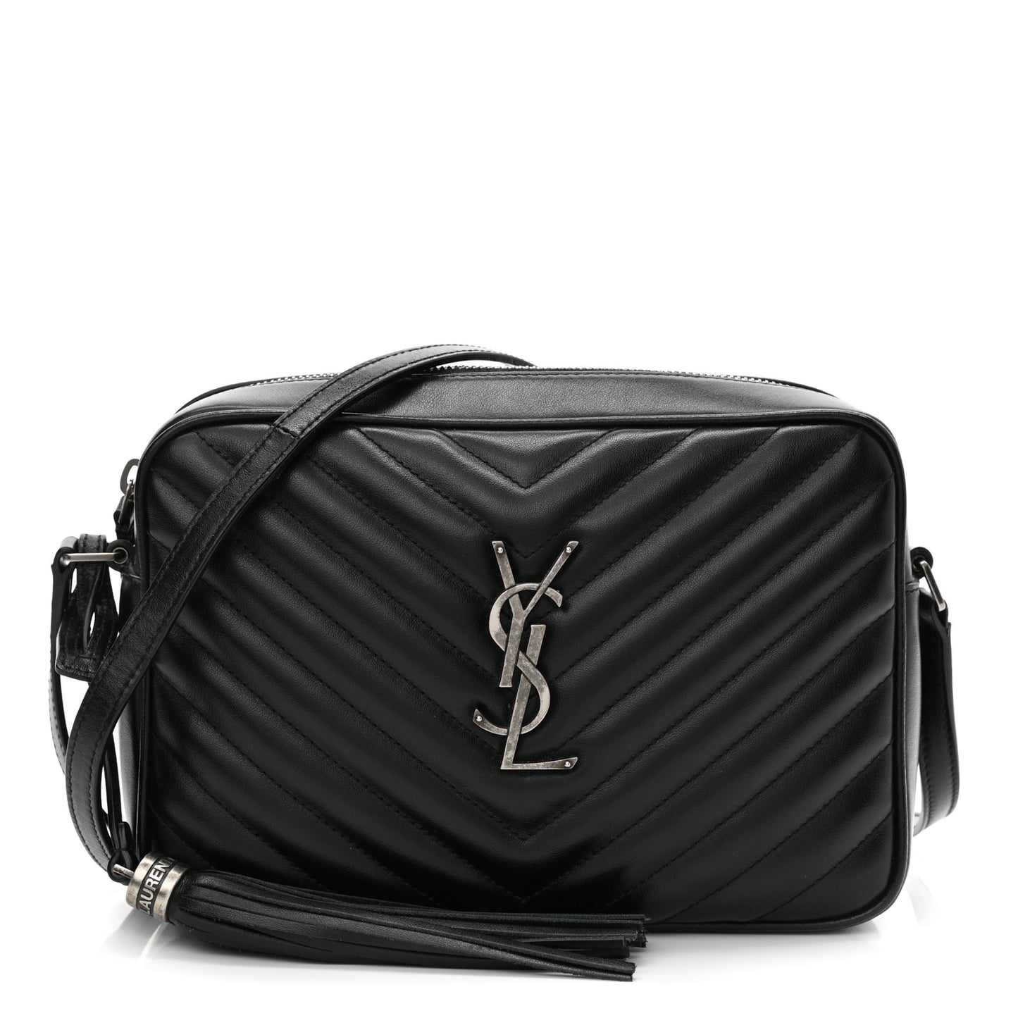 Calfskin Matelasse Monogram Lou Camera Bag Black