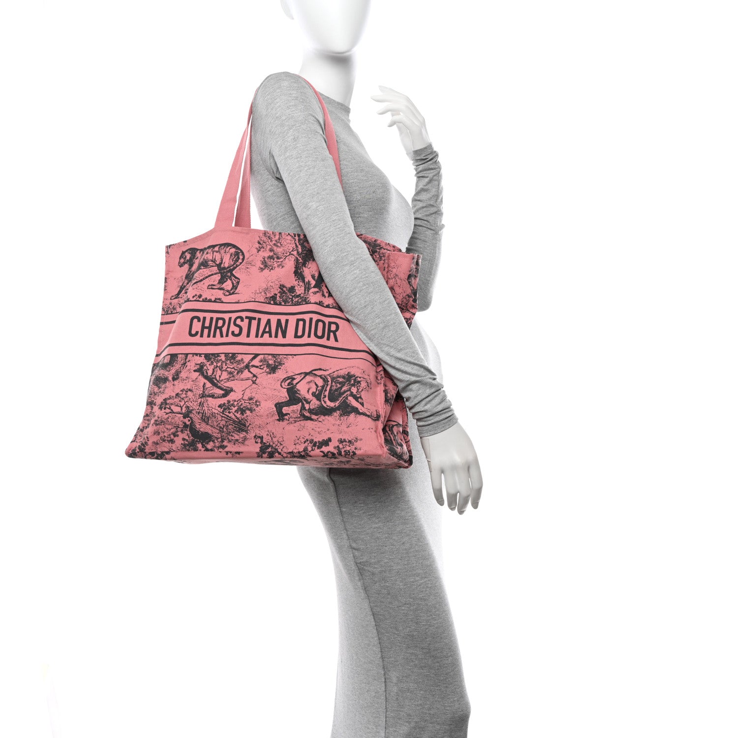 Christian Dior CHRISTIAN DIOR Canvas Dioriviera Tote Pink Grey 2 of 11