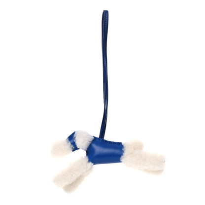 Hermes Milo Lambskin Shearling Budy Charm Bleu Saphir 1 of 5
