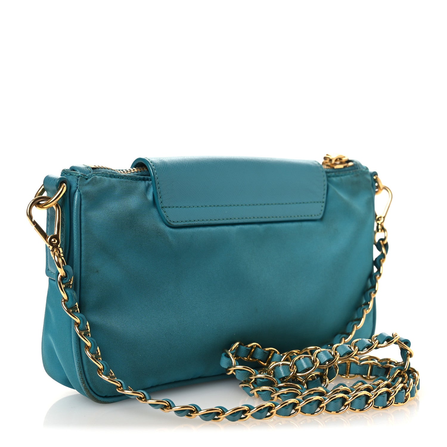 Prada Tessuto Nylon Saffiano Crossbody Bag Turchese 3 of 19