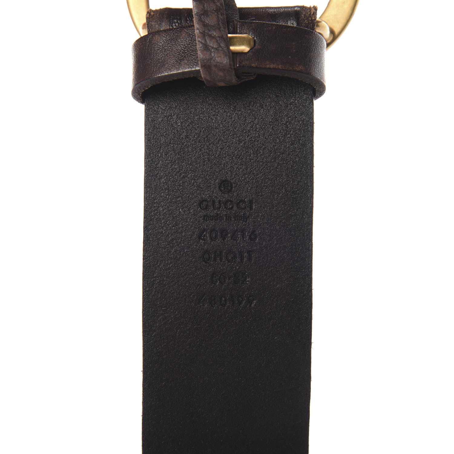 Gucci Calfskin Knurled Double G 40mm Belt 80 32 Testa di Moro 3 of 6