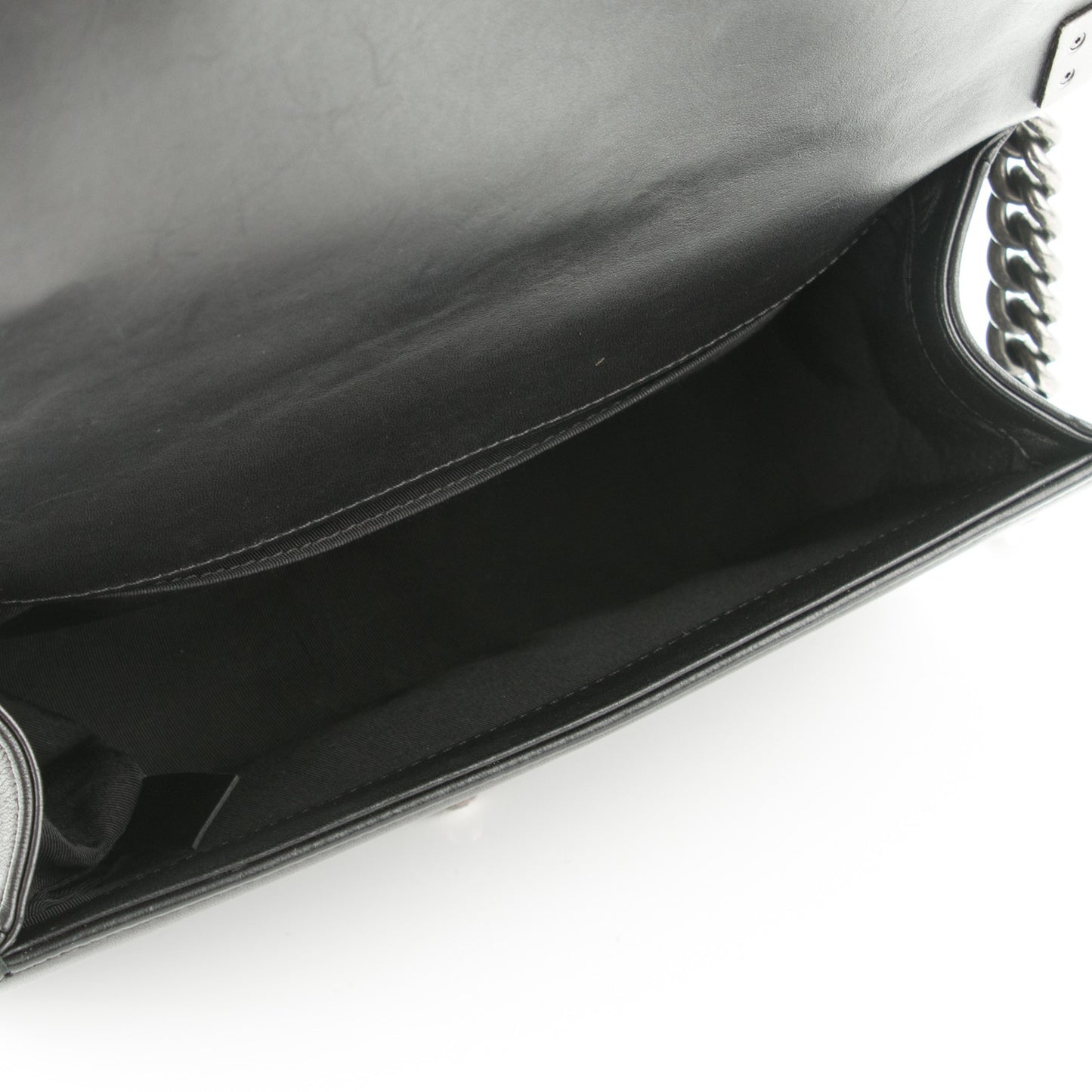 Lambskin Quilted Medium Boy Flap Black