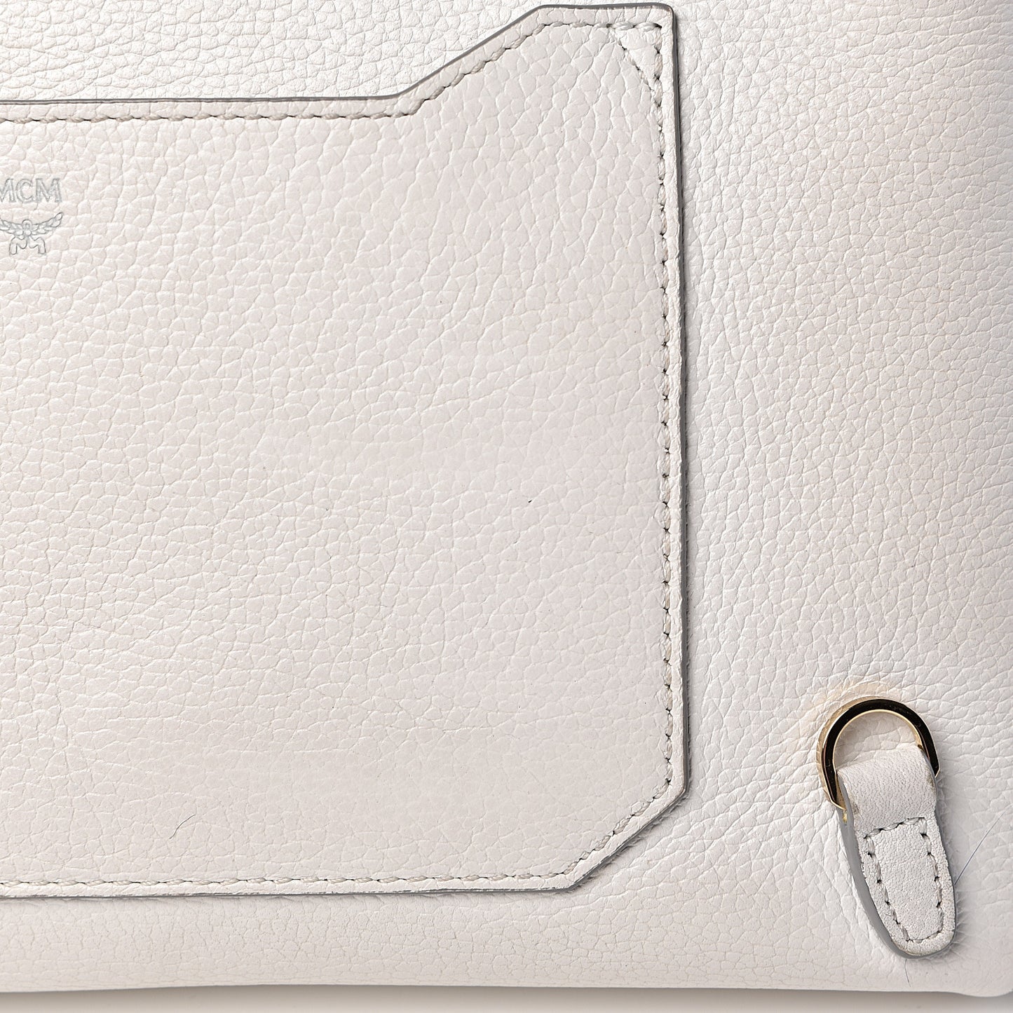Grained Calfskin Medium Milla Convertible Backpack White Flake