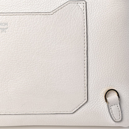 MCM Grained Calfskin Medium Milla Convertible Backpack White Flake 15 of 17