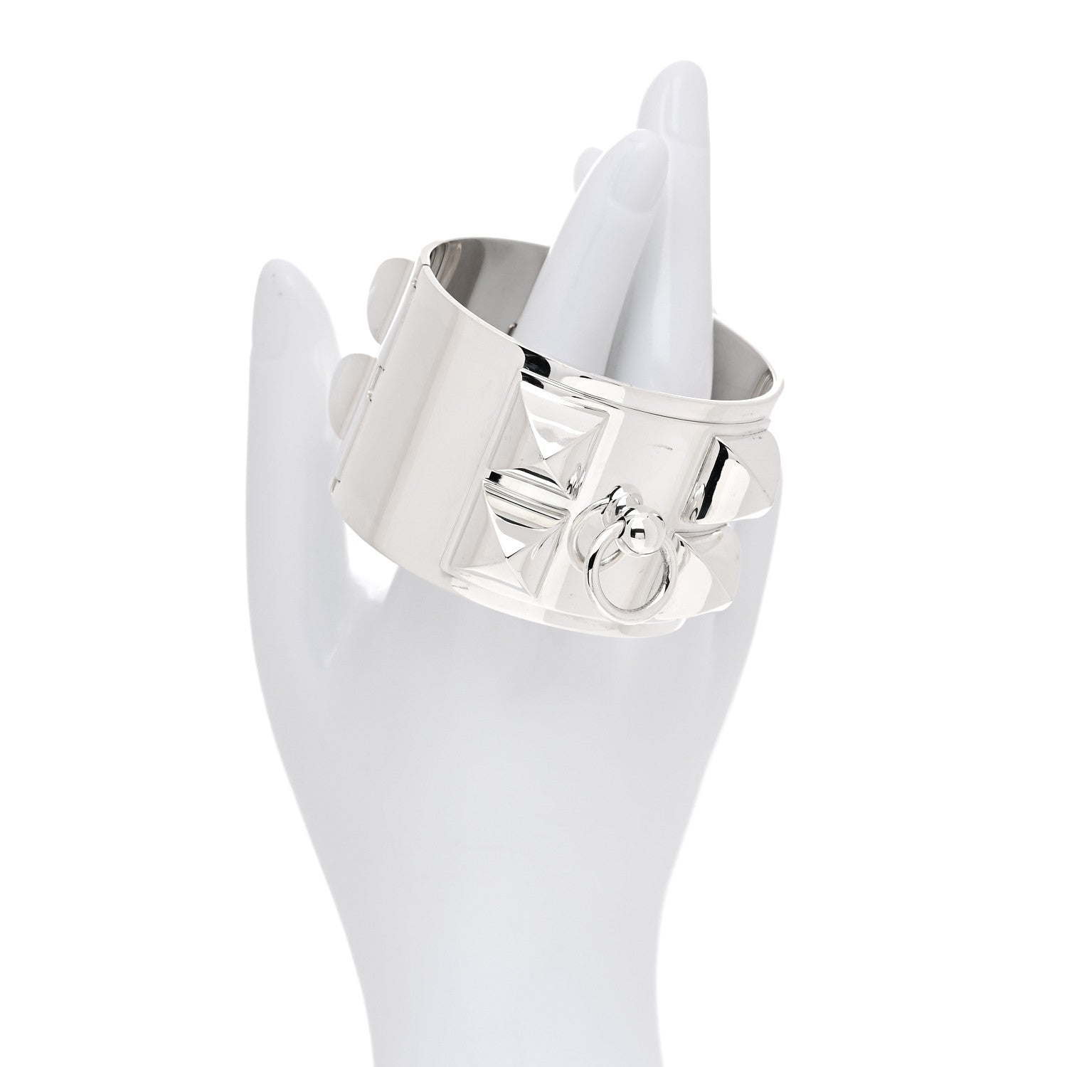 Hermes Sterling Silver Collier De Chien Bracelet LG 2 of 5
