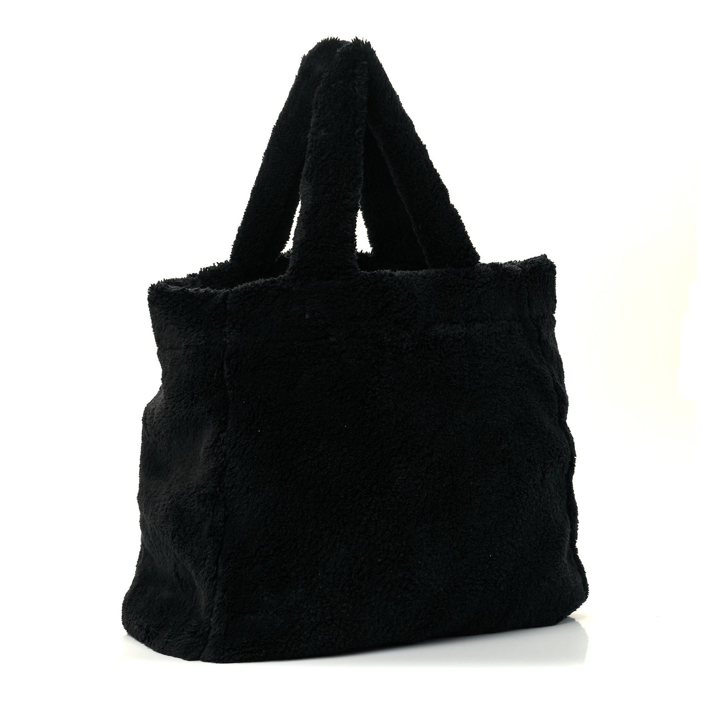 Terry Cloth Tote Bag Black White