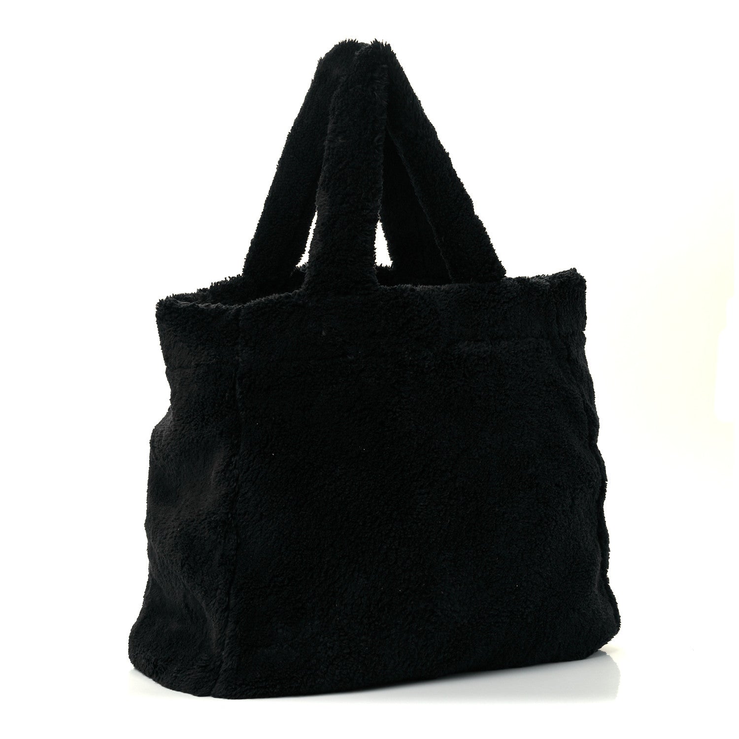 Prada Terry Cloth Tote Bag Black White 3 of 11