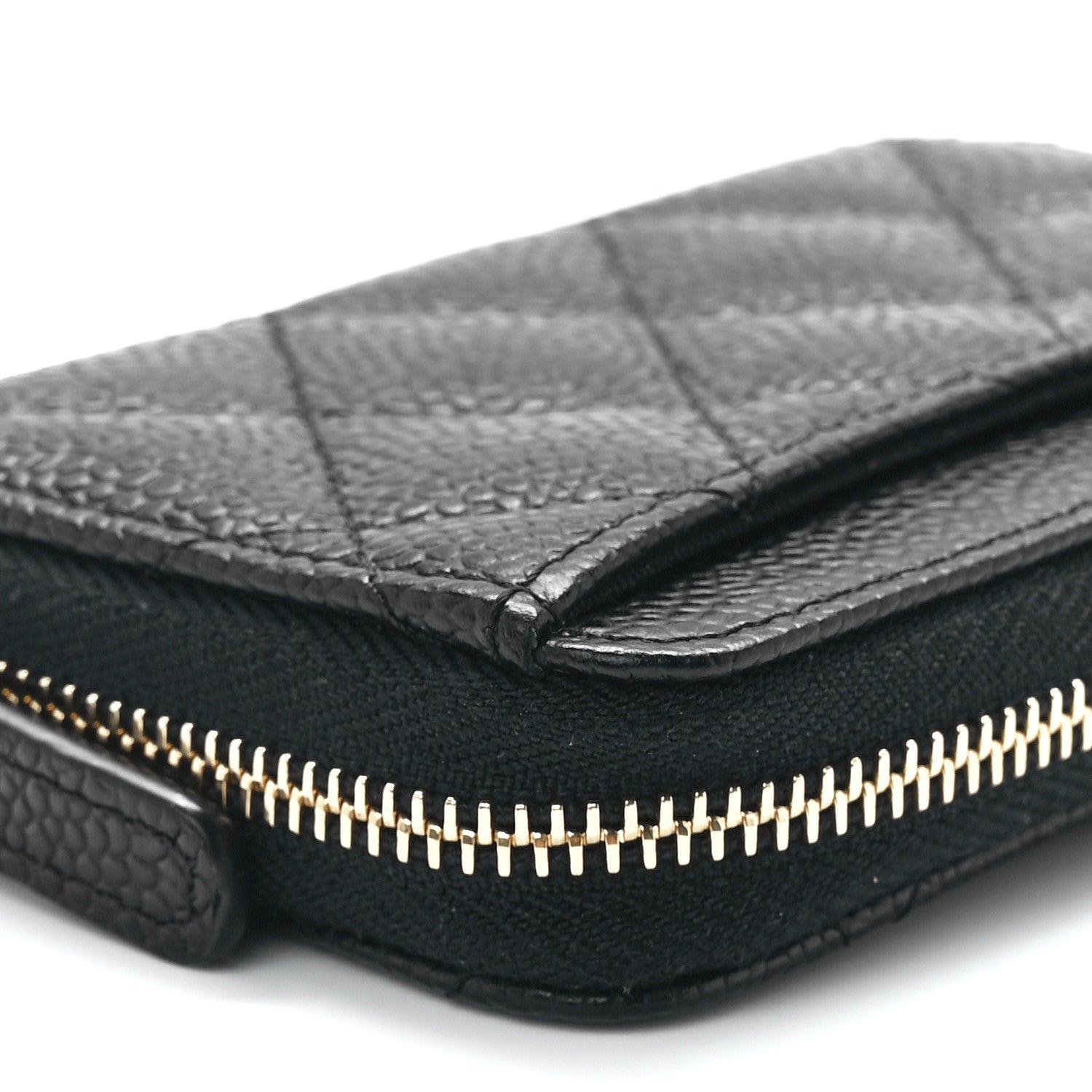 Chanel Caviar Quilted Zip Coin Purse Black 10 of 12
