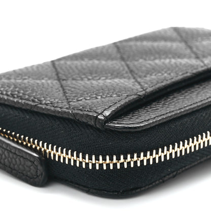 Chanel Caviar Quilted Zip Coin Purse Black 10 of 12