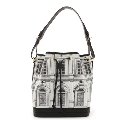 Louis Vuitton X FORNASETTI Calfskin Architettura Noe MM Black White 1 of 10