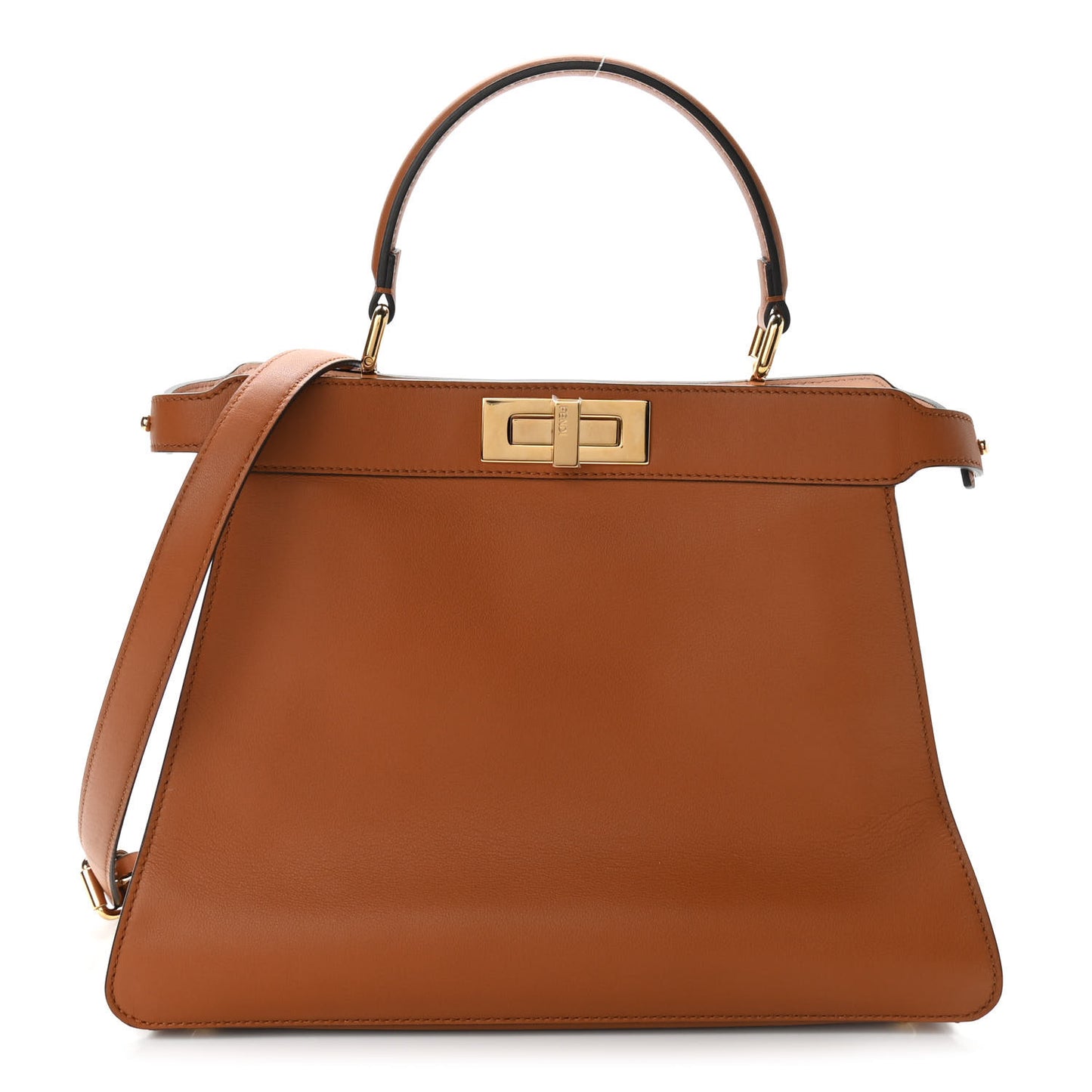 Vitello Seta Shiny Nappa Medium Peekaboo I SEE U Satchel Brandy Light Rose