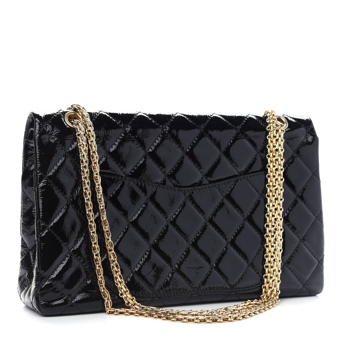 Distressed Patent Quilted 2.55 Reissue 226 Flap Black