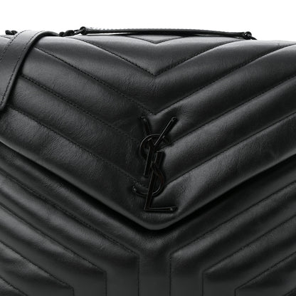Saint Laurent Calfskin Y Quilted Monogram Monochrome Medium Loulou Chain Satchel Black 8 of 10