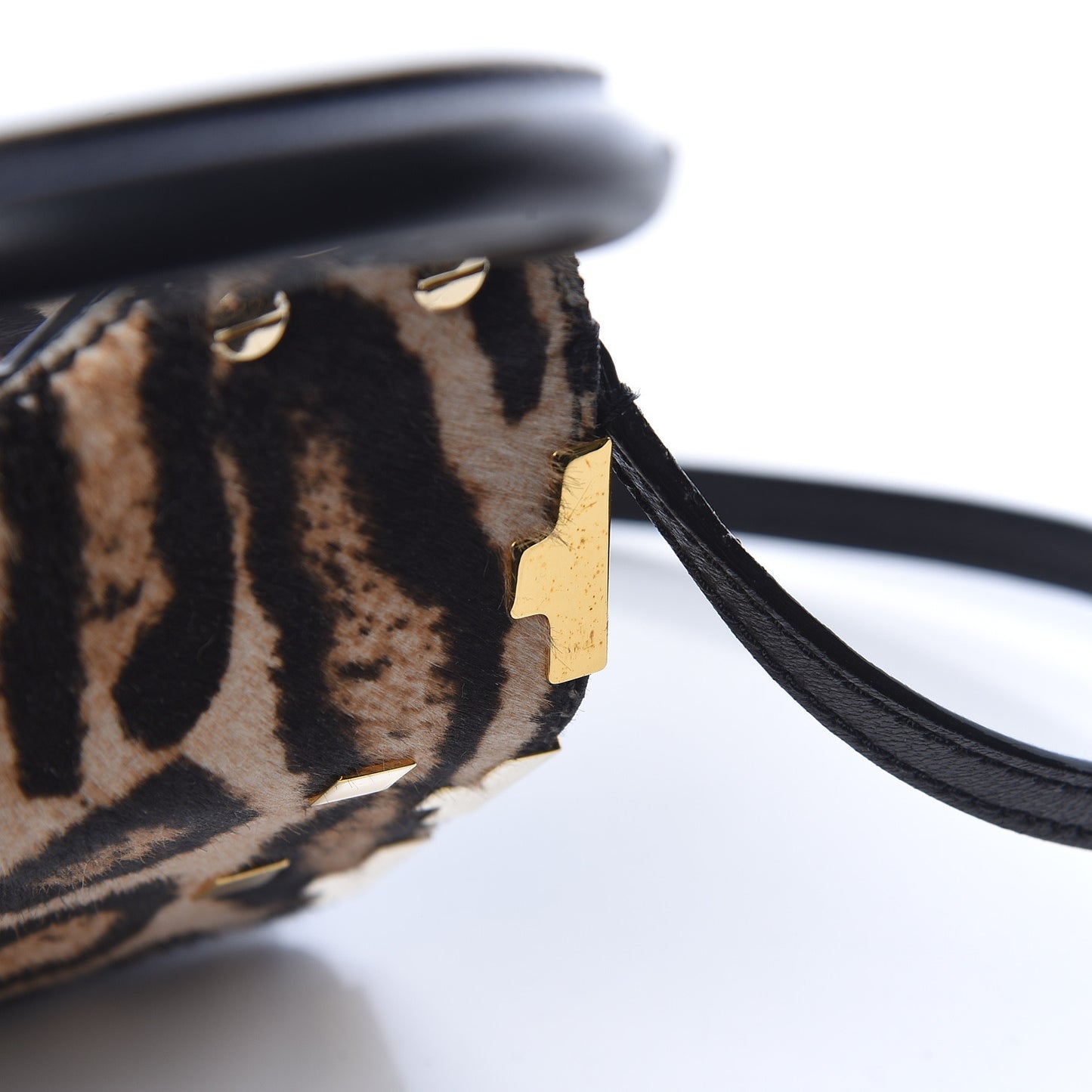 Calf Hair Leopard Print Amie Top Handle Bag