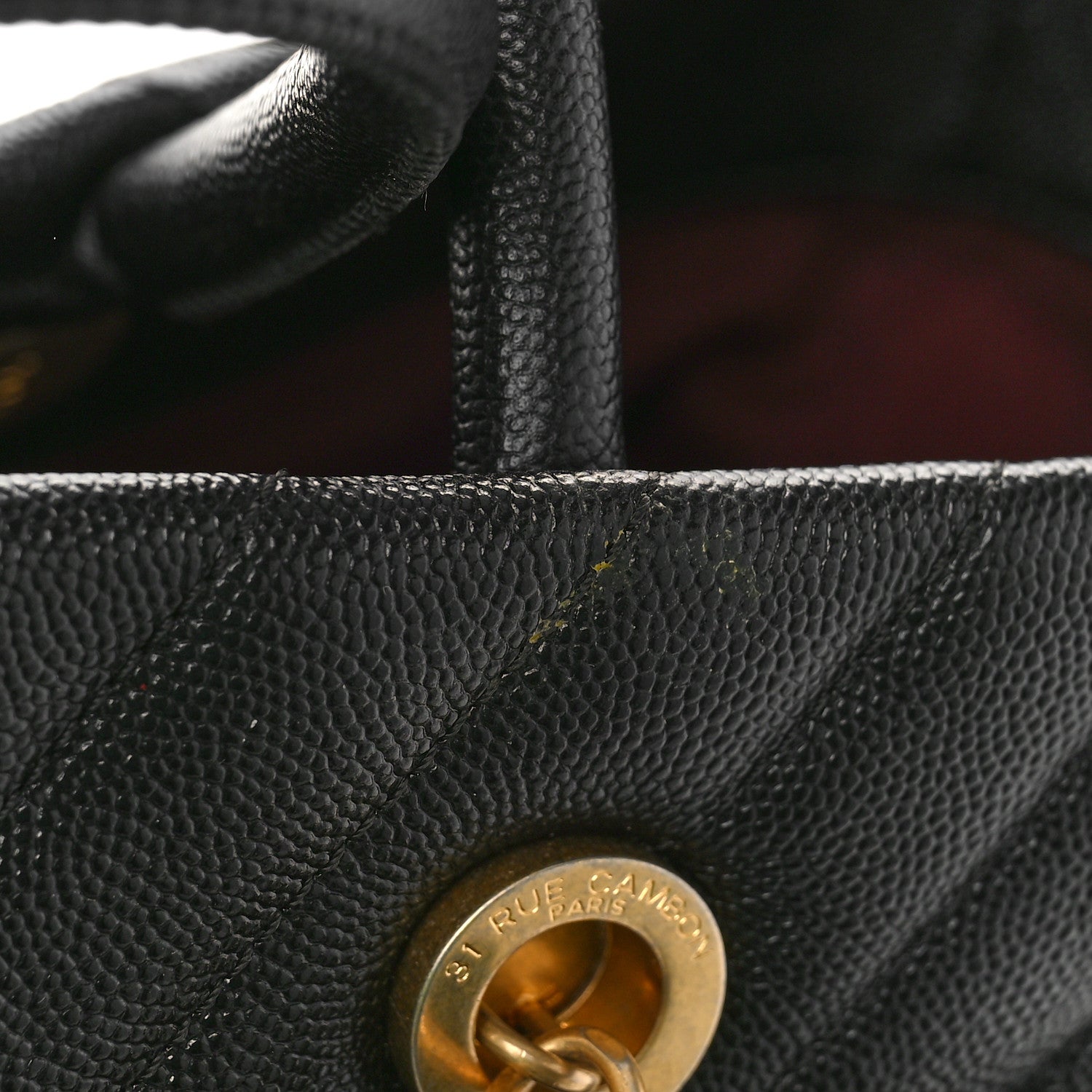 Chanel Caviar Chevron Quilted Coco Handle Shopping Tote Black 11 of 11