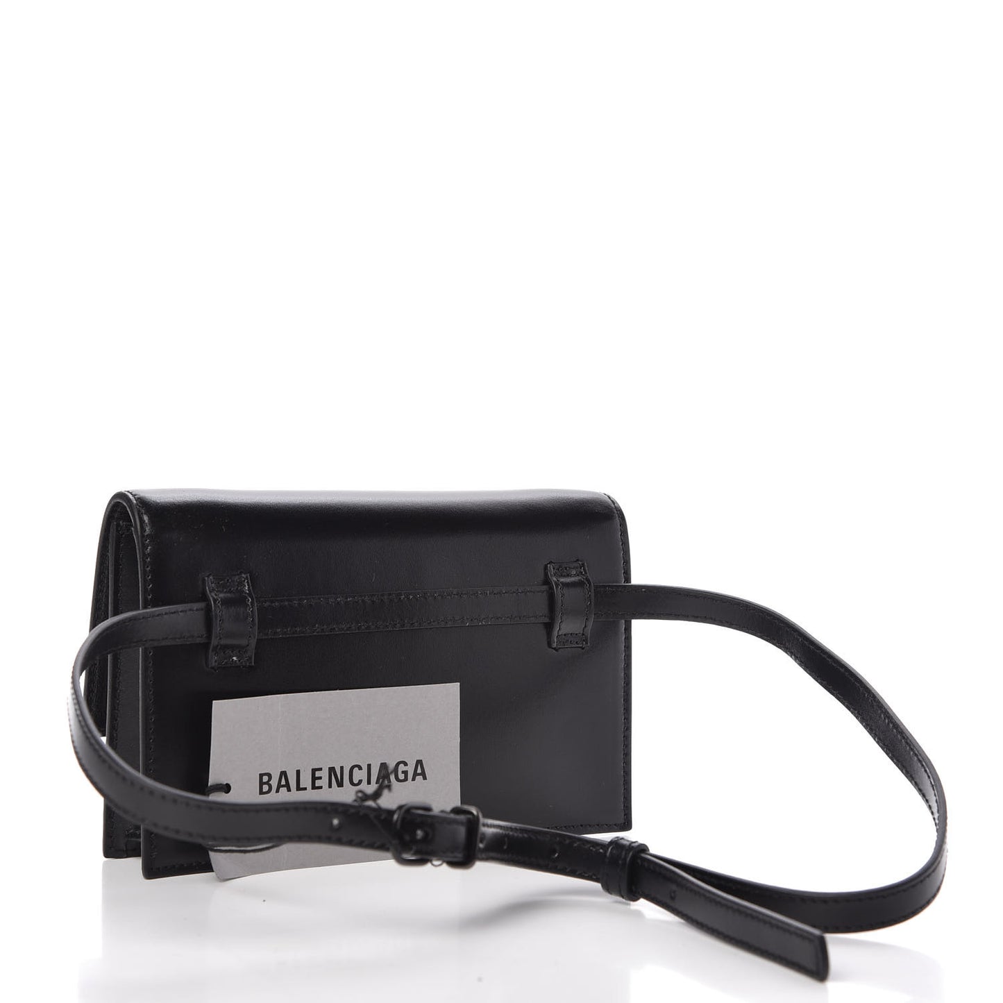 Shiny Box Calfskin Monochrome XS Sharp Belt Bag Black