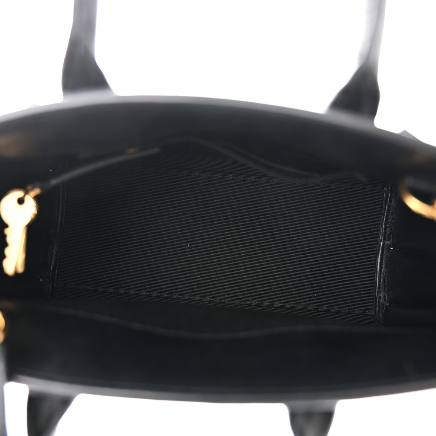 Patent Calfskin Nano Sac de Jour Black