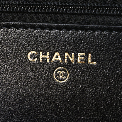 Chanel Lambskin Plexiglass Quilted Coco Love Wallet On Chain WOC Black 5 of 11