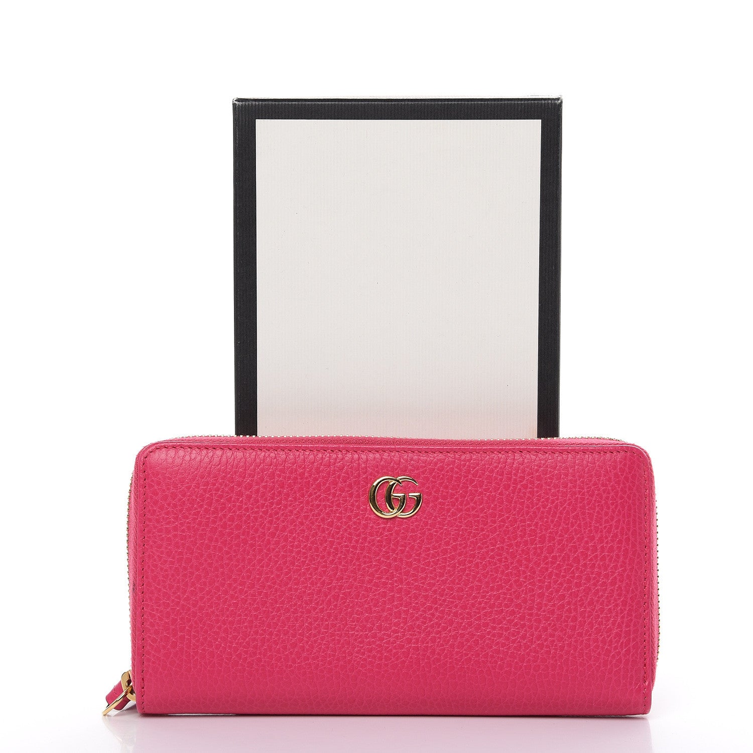 Gucci Dollar Calfskin GG Marmont Zip Around Wallet Box Pink 11 of 11