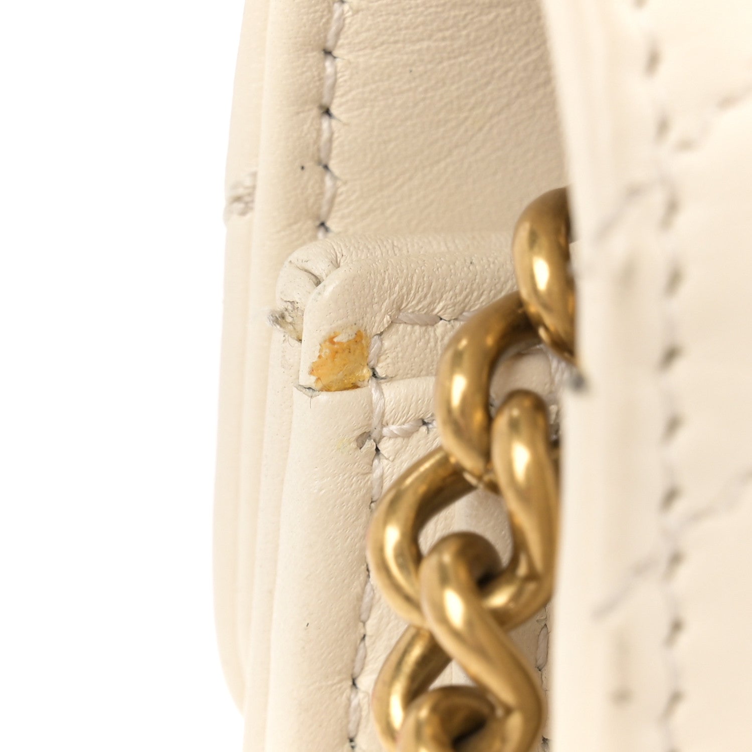 Gucci Calfskin Matelasse GG Marmont Chain Wallet Mystic White 11 of 11