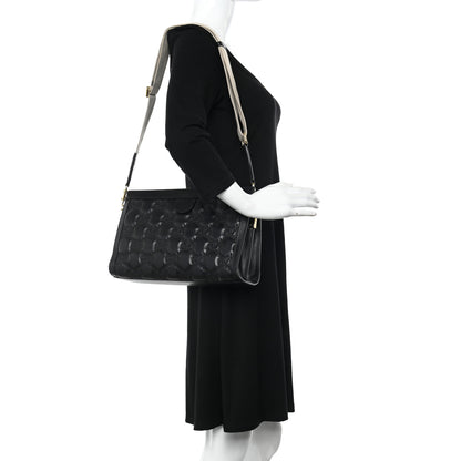 Gucci Calfskin GG Matelasse Medium Slim Chain Shoulder Bag Black Natural 2 of 14