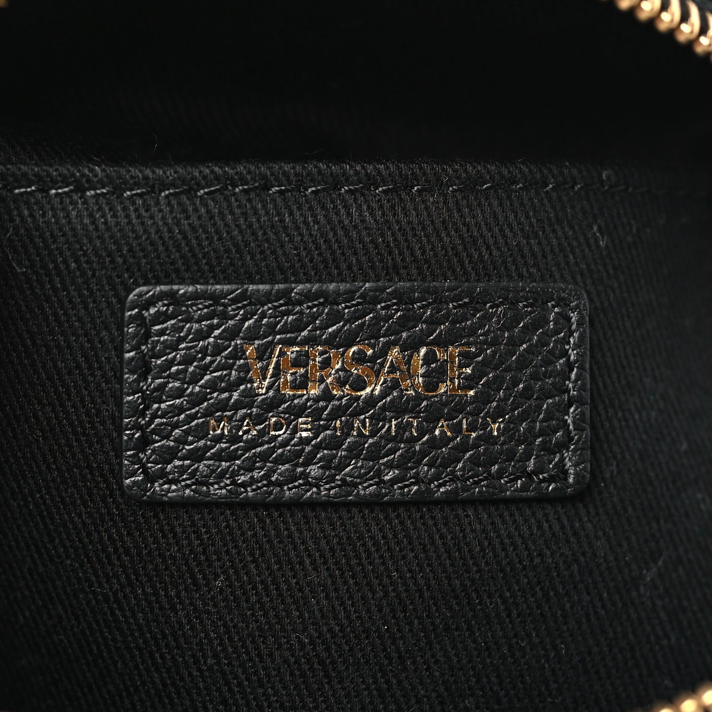 Calfskin Mini La Medusa Chain Round Crossbody Bag Black