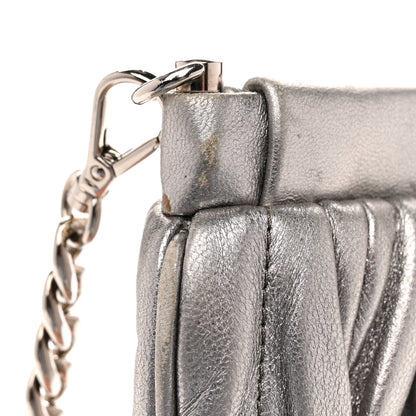 Miu Miu Metallic Nappa Matelasse Crossbody Clutch Silver 11 of 13