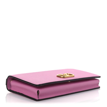 Valentino Garavani Grainy Calfskin VLogo Top Handle Wallet With Chain Feminine Pink 3 of 8