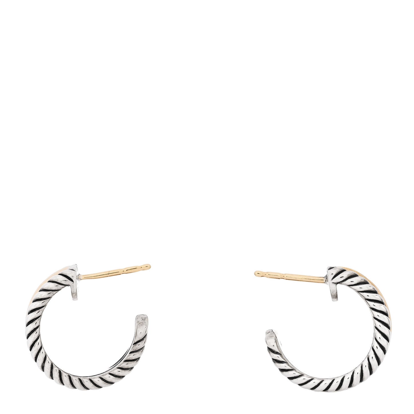 Sterling Silver 14K Yellow Gold 16mm Cable Classics Hoop Earrings