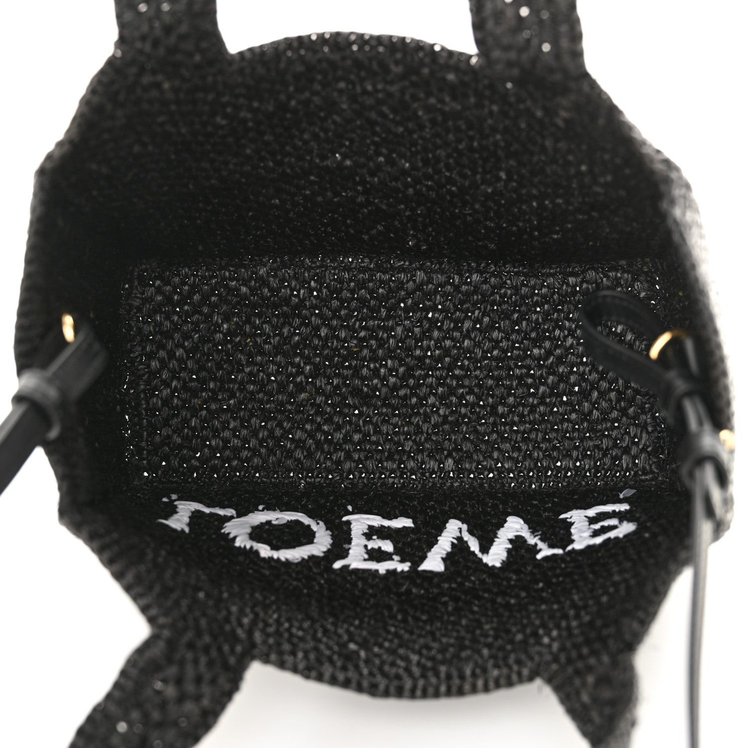 Loewe Raffia Small Paula's Ibiza Logo Tote Black White 5 of 11