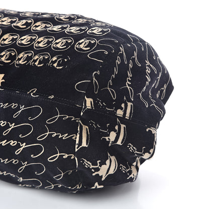 Chanel Velvet Camellia Flower Print Tote Black 10 of 10
