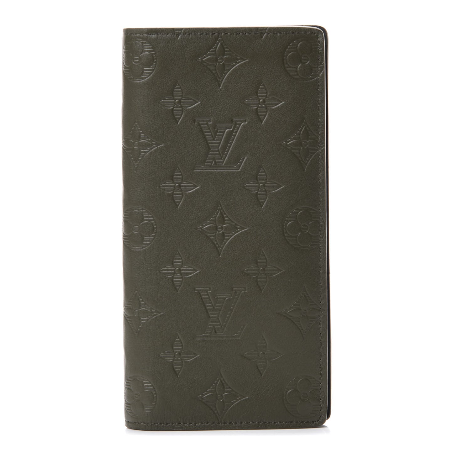 Calfskin Monogram Shadow Brazza Wallet Khaki