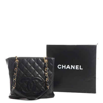 Chanel Caviar Quilted Petit Shopping Tote PST Black 4 of 7